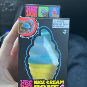 BRAND NEW SEALED!! Blue Nee Doh Nice Ice Cream Cone Squishy Toy!!! 1 LEFT